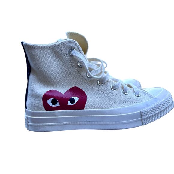 NEW Converse Chuck Taylor All Star 70 Hi‎ x Comme des Garcons PLAY White M4 W6 - Picture 2 of 10